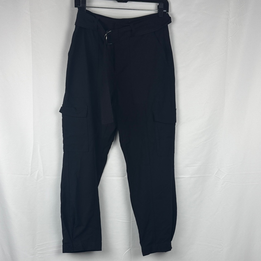Banana Republic Women’s Slim Refined Stretch Cargo Pants Black Size 6 Pockets